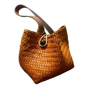Retro Woven Mini Bucket Bag
